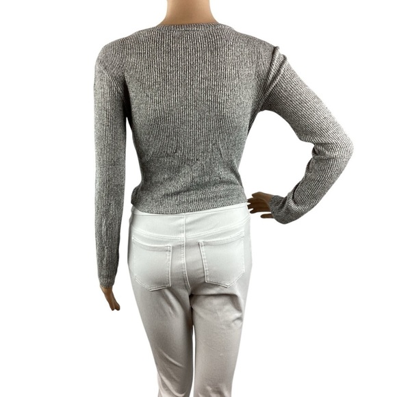 Zara Ribbed Crop Sweater Size S Gray - Picture 5 of 7